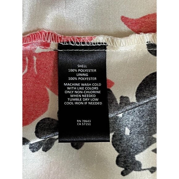 Jessica Howard Pink Black Floral Fit & Flare Dress Size 12 Belted Pleated Midi - Picture 10 of 11